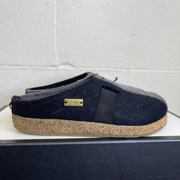Haflinger MAGIC Swirl Grey Black Wool Clogs Slippers Slip On Women's 37 EU/6 US - Picture 2 of 12